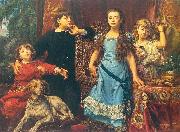 Jan Matejko Portrait of the artist's four children. oil painting reproduction